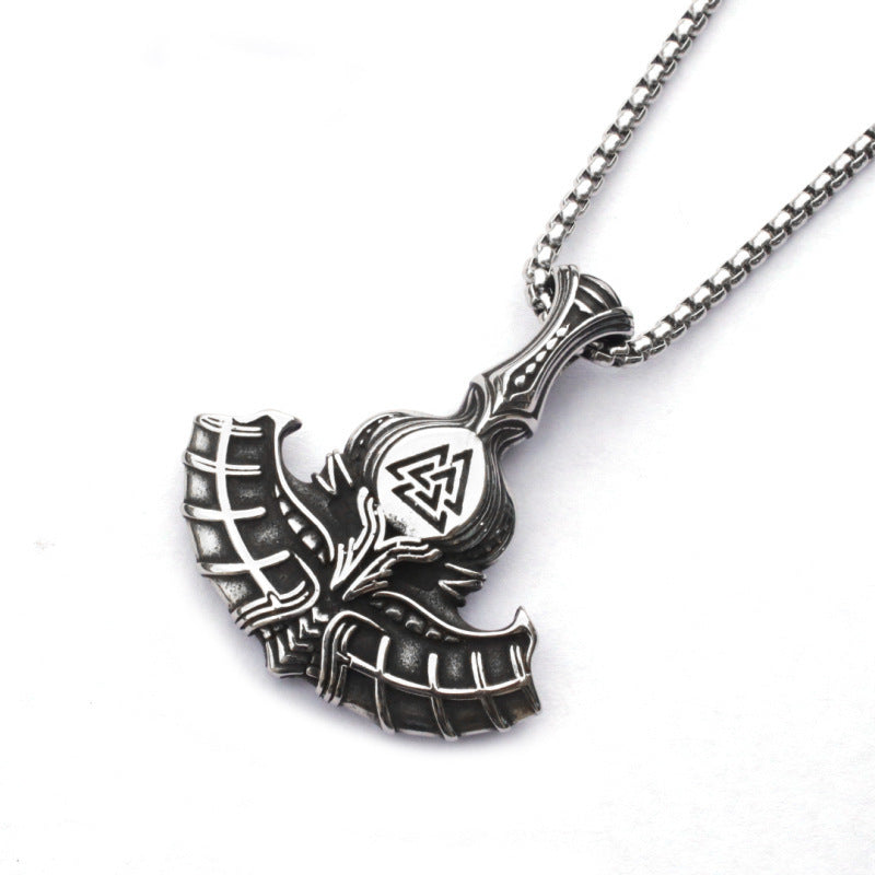 Wholesale Retro Hip Hop Stainless Steel Skull Necklace Bohemian Style